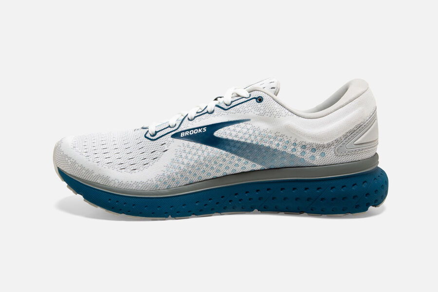 Brooks Israel Glycerin 18 Road Running Shoes Mens - White/Blue - TYO-253987